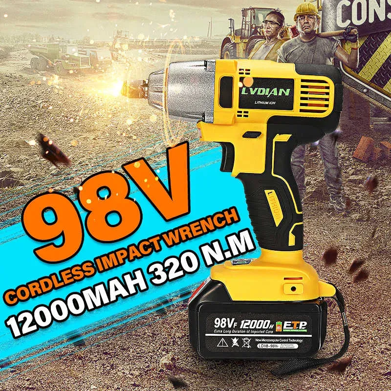 98VF Brushless Cordless Impact Wrench Drill Hammer w/Battery LED Light Power Drill Hand Tool 2800 RPM 12000mAh 98VF Brushless Cordless Impact Wrench Drill Hammer w/Battery LED Light Power Drill Hand Tool 2800 RPM 12000mAh