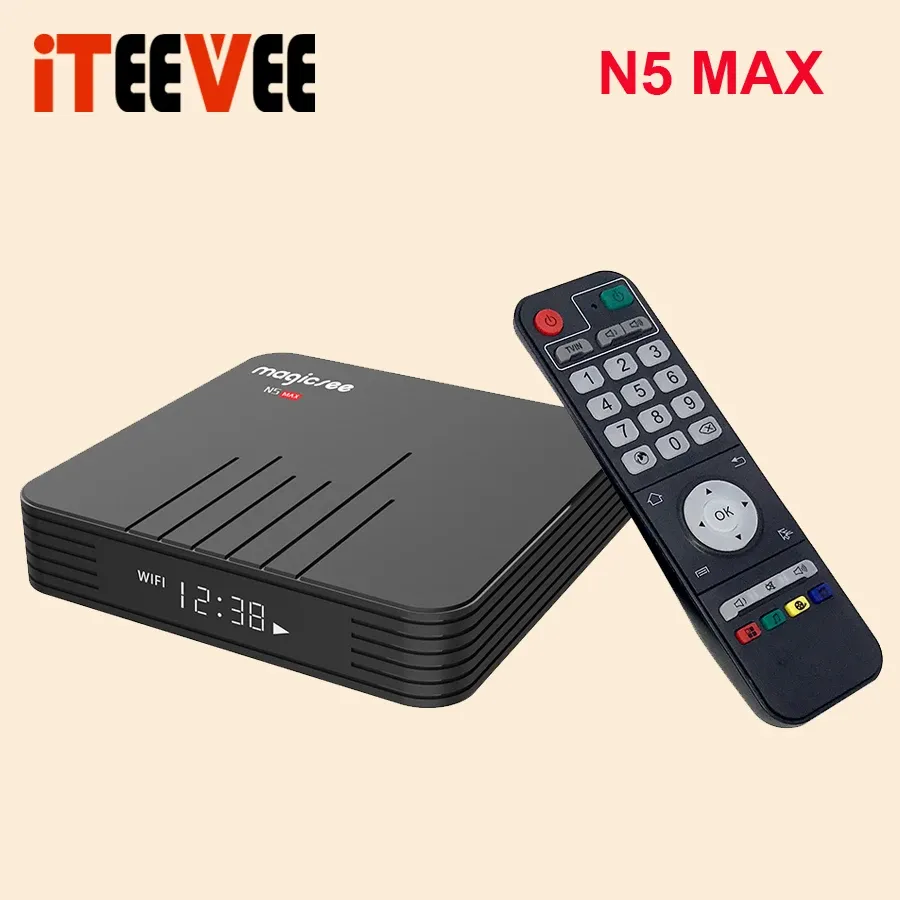 Boîte 1PC Magicsee N5 Max Amlogic S905X3 Android 9.0 TV Box 4G 32G / 64G ROM 2.4 + 5G Dual WiFi Bluetooth 4.0 Smart Box 4K Set Top Box