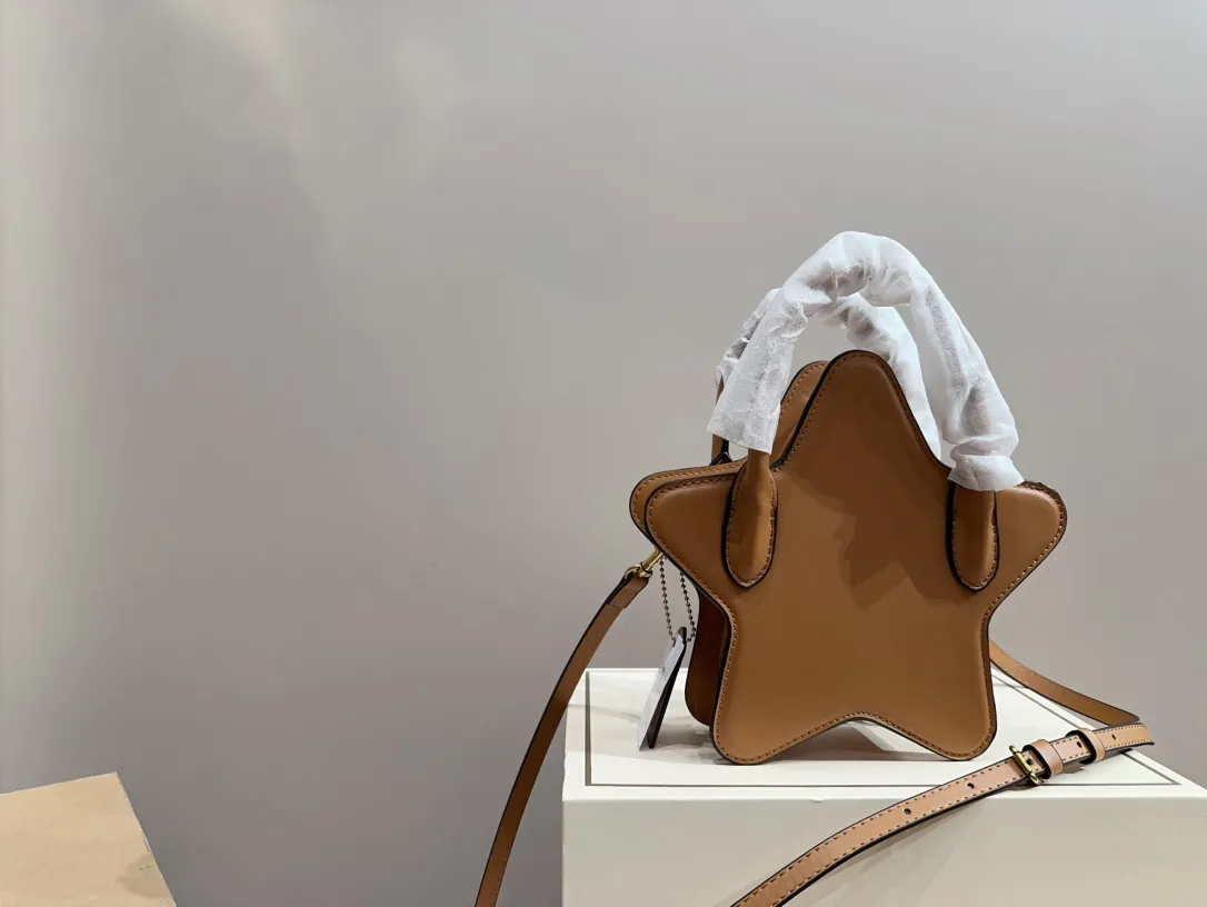 Designer Star Bag Luxury Leather Crossbody Bag High Quality Handbag Retro Star Shape Chain Bag