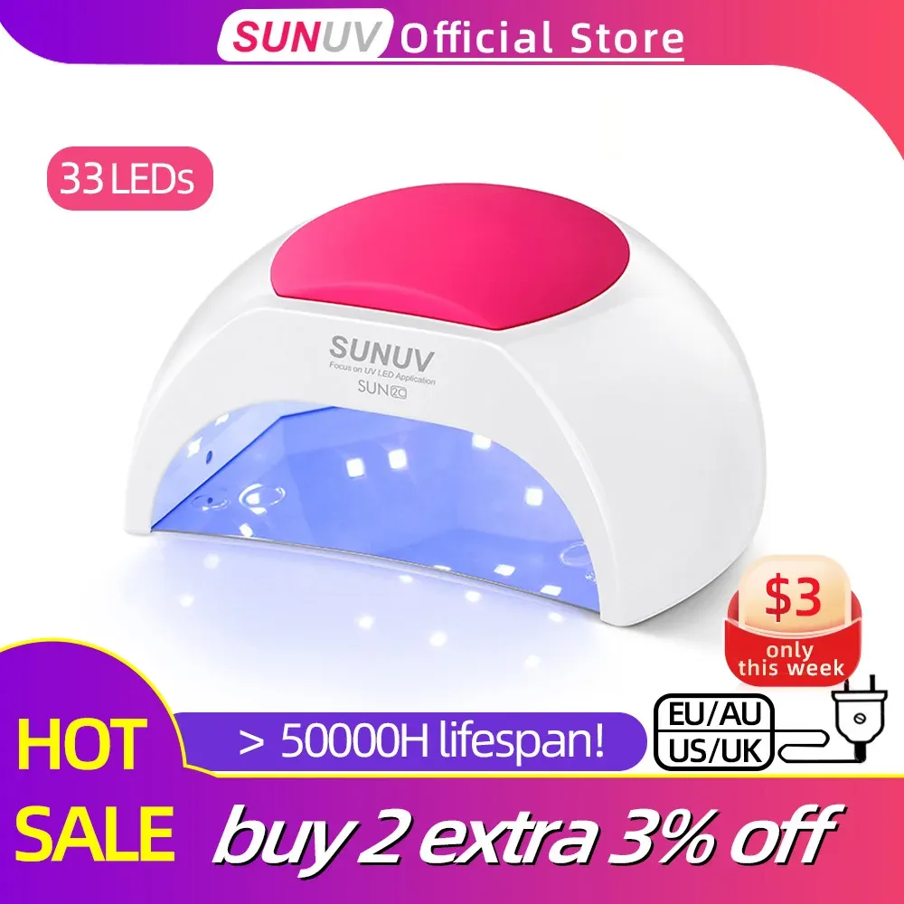 Óleo sunuv sun2c 48w lâmpada de unha lâmpada UV Sun2 secador de unhas para uviled unhas secador de unhas sensor com rosa silicone silicone salon uso