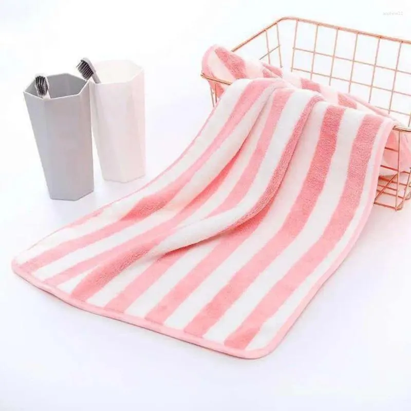 Towel Bath Coral Velvet Absorb Water Hair Drying Hat Super Soft Ultra-Thick Spa Wide Striped Non-Fading Face