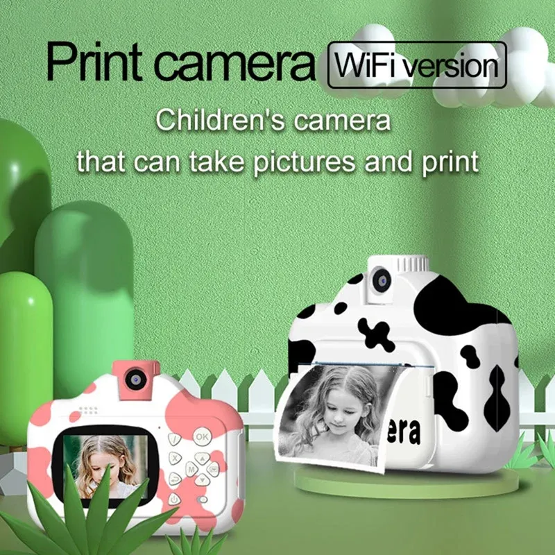 Camera New Children Instant Camera Kids Print Camera 1080p HD Digital Camera Photo Papers Birthday Present for Boys Girls Film Camera