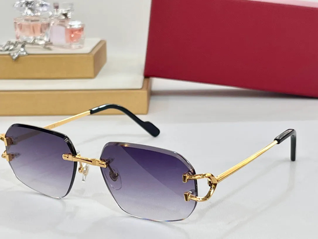 Sunglasses Frameless UV400 Stylish Retro Women Men Pool Beach Drive Unisex Square Frameless Sunglasses With PC Lens Material In  main image 2