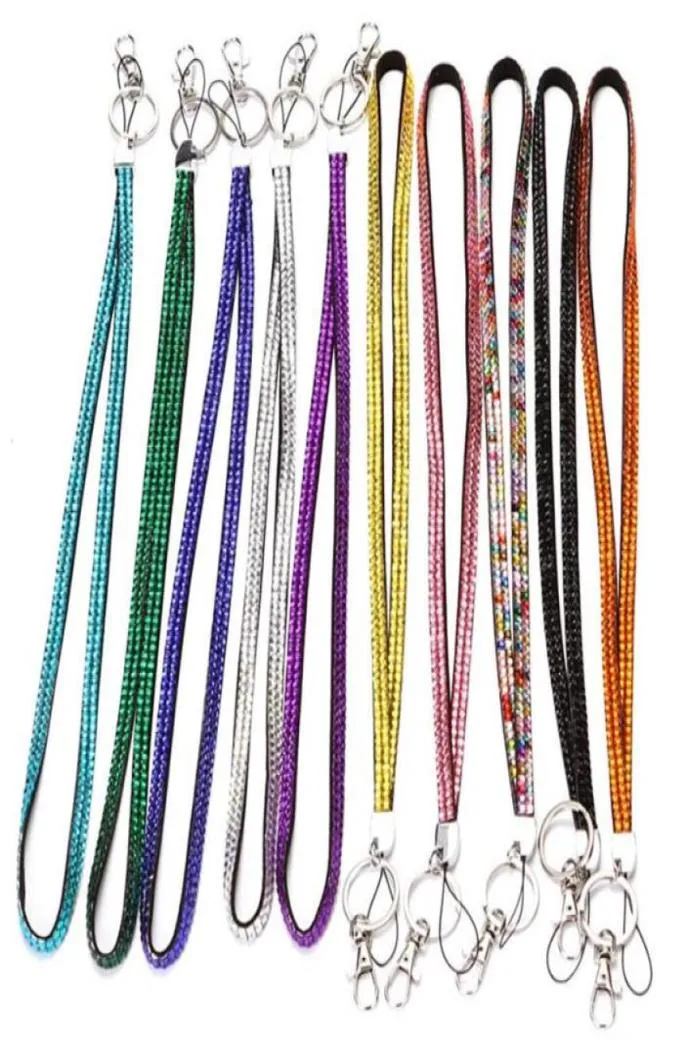 Ny Rhinestone Bling Crystal Custom Lanyard Straps ID Badge Mobiltelefon och nyckelhållare3342866