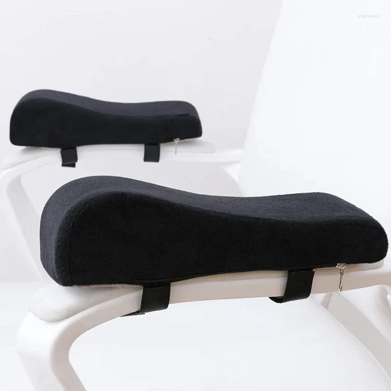 Poduszka 2 Krzesło ergonomiczne podłokietnik z ulgą z pianką z pamięcią czarnego ramienia komputerowego