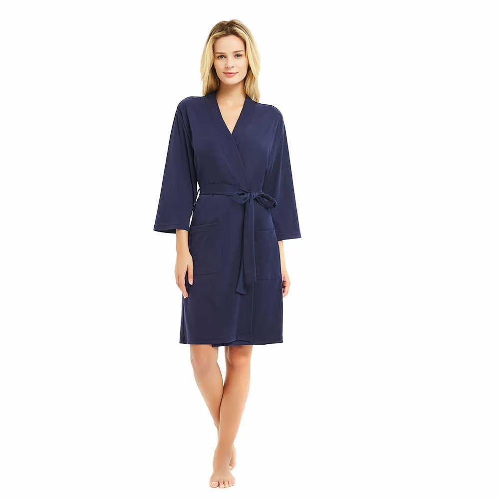 MQF Organic 100% katoenen nachtjurken voor vrouw glad lichte lichtgewicht duurzame kimono gewaad pyjama's badjas dames