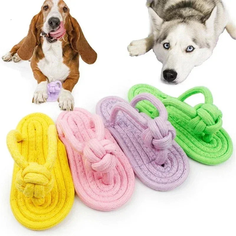 Dog Chewing Toy Cotton Slipper Rope for Small Large Dogs Pet Teeth Training Molar Toys Interactive Accessories 240328