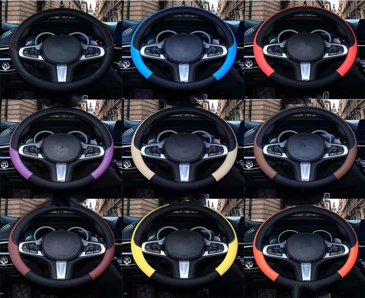 Car Steering Wheel Cover Handle Covers Cars Interior Decoration Leather Protective Supplies All Seasons DHL Freight6420850