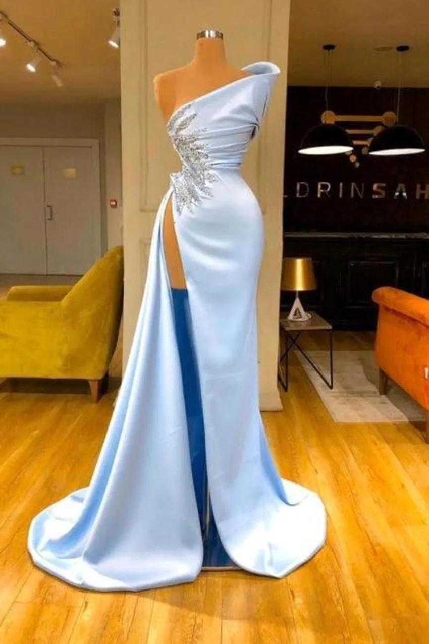 valdrin sahiti blue dress Periwinkle Sheer Embellished Gown with Draped Panel – VALDRIN SAHITI