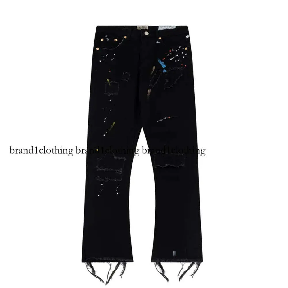 Designers Man Jeans Ga Painted Splash-tinc Troushers Hole Street pop moda de qualidade clássica de jeans masculina calça denim plus size m-xxl