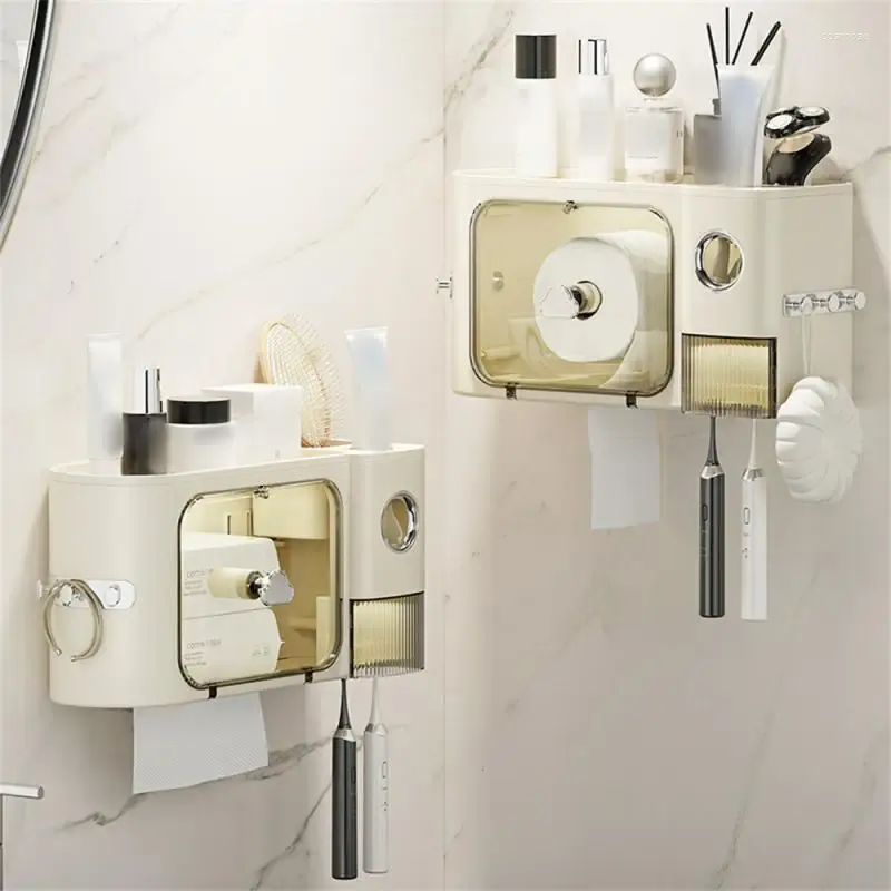 Förvaringslådor toalettvävnadslåda stansfri ingen lukt en en-för-en oro och bekvämlighet säker ofarlig badrum väggmonterad låda