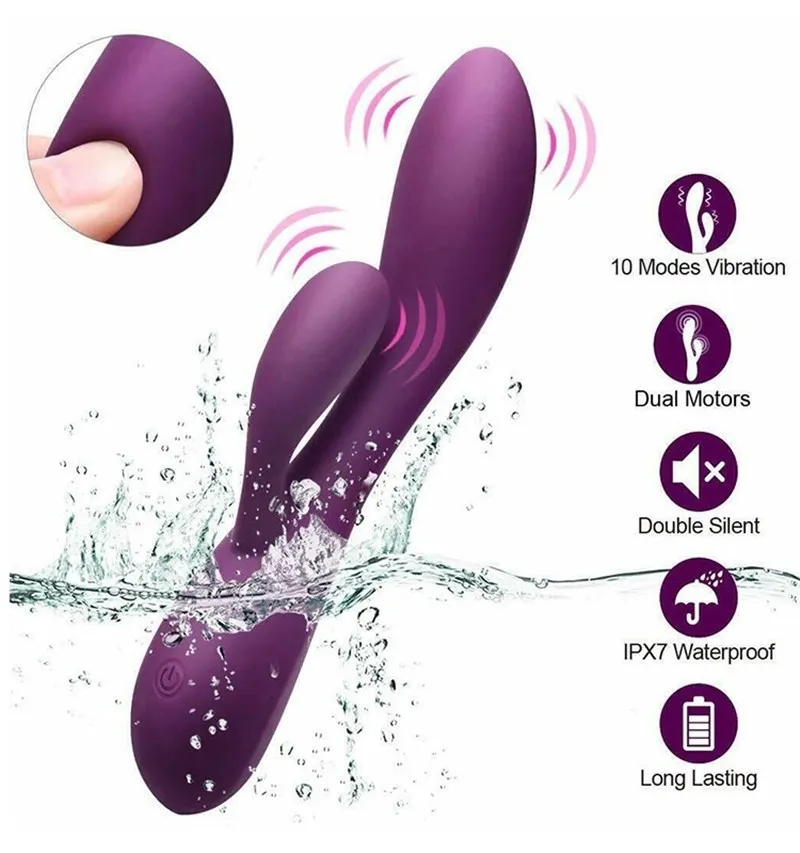 plusone waterproof and rechargeable dual rabbit vibrator PlusOne Dual Rabbit Vibrator For Women Made Of... From 25,34 €