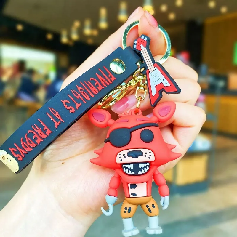 Wholesale Cheap five nigts at freddy's the Amazing Digital Circus 3D cartoon keycain pendant car bag keycain 3d pvc keychain