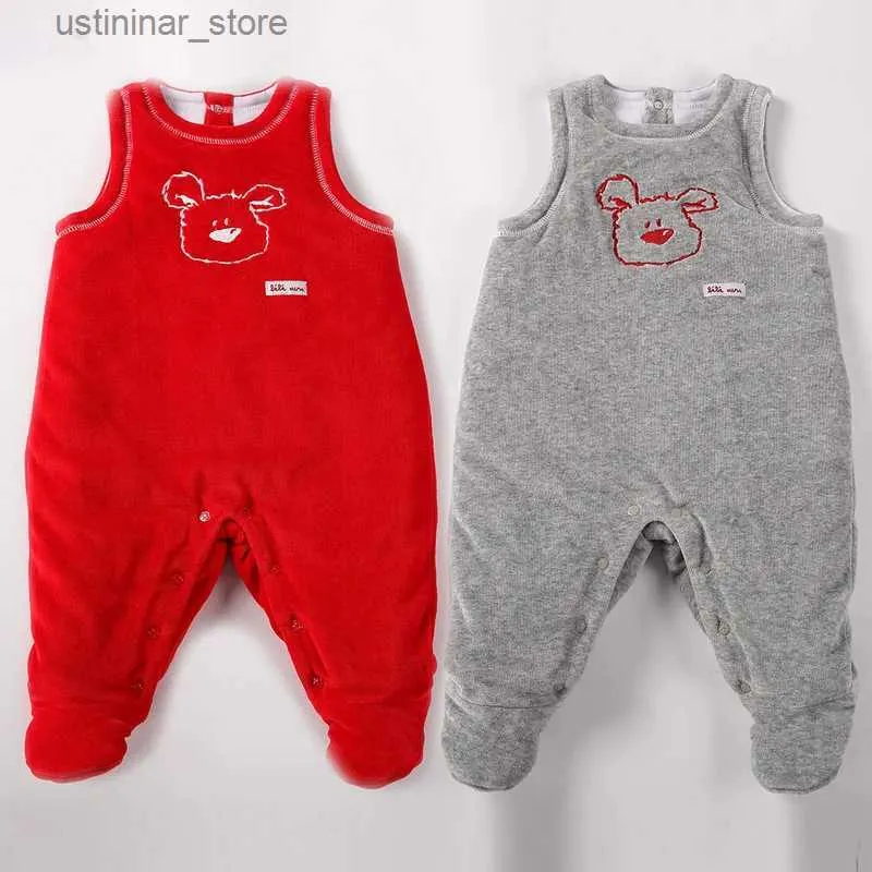 Rompers Babykleding Pyjama Kinderkleding Baby Rompers Mouwloze dikke warme babyjongen kleren Baby Meisje Kleding Jumpsuit Dungaree L47