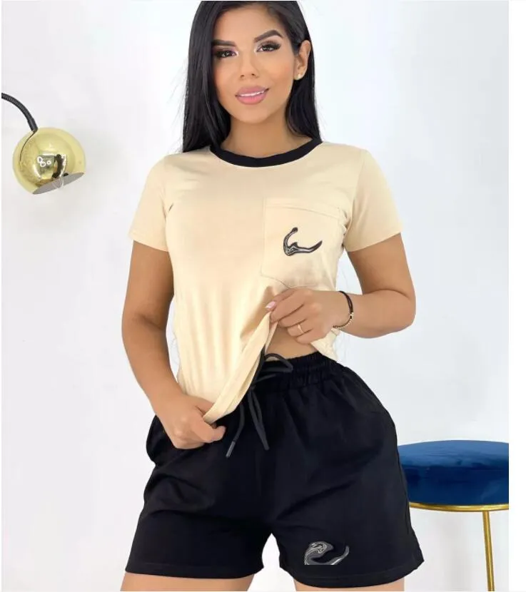 Brand Designer Brand Suit da donna Summer New Fashion Sports Sports Women's Two Piece Set Women T-shirt Women