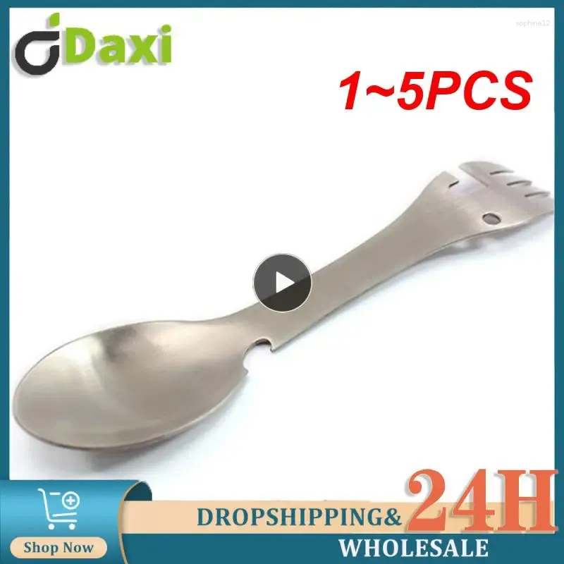 Ensembles de vaisselle 1 à 5 pcs de coutelle durable Spoon Resistance Falle Arear inoxydable Fork multifonctionnel et épaississement du renforcement