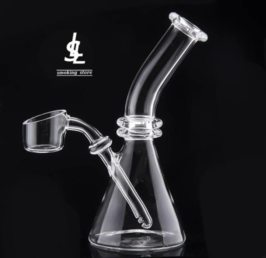 5039039 Rookaccessoires Quartz Beaker Bong met zijzakbanger Bend schuine kom 343 Hand Rookgereedschap Was Oil Hooka9477629