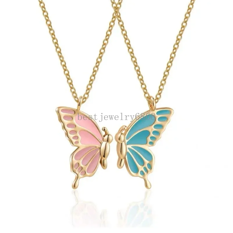 New Shiny Pendant Butterfly Necklaces Ladies Fashion Jewelry Chokers Gifts
