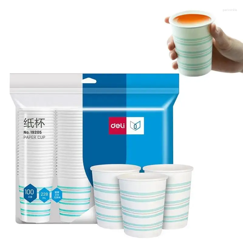 Tasses jetables Paies 100pcs Papier boisson grande capacité et fournitures de fête à froid pour l'eau de café