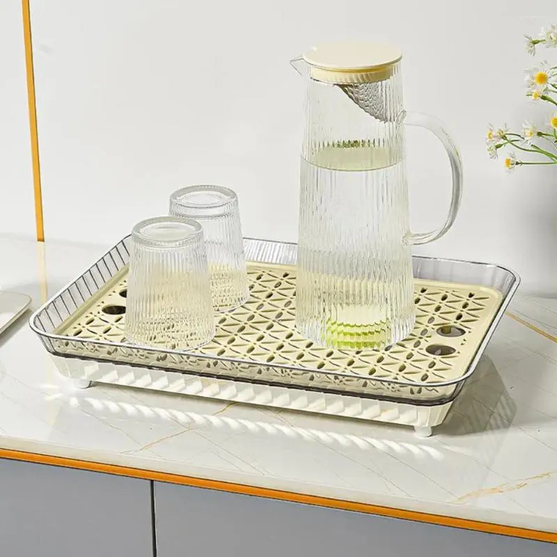 TEA TRAYS KAFFEK CUP TRAY Matklass Pet Fruit Tungt Dutning Hållbar förvaringsarrangör Holder Rack