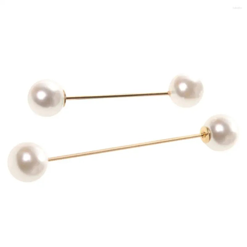 Brooches 2Pcs Faux Pearl Brooch Cardigan Clip For Women Sweater Shawl -Match