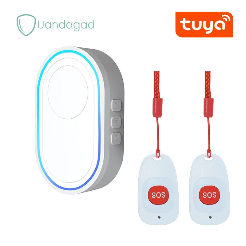 Button Tuya SmartLife App Smart WiFi SOS Système d'alarme de soins aux personnes âgées Bouton de panique d'urgence