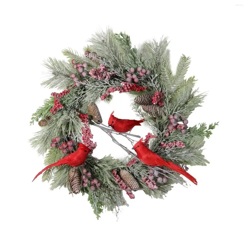 Decorative Flowers Christmas Wreath Decorations Artificial Xmas Indoor Outdoor Pine Cones