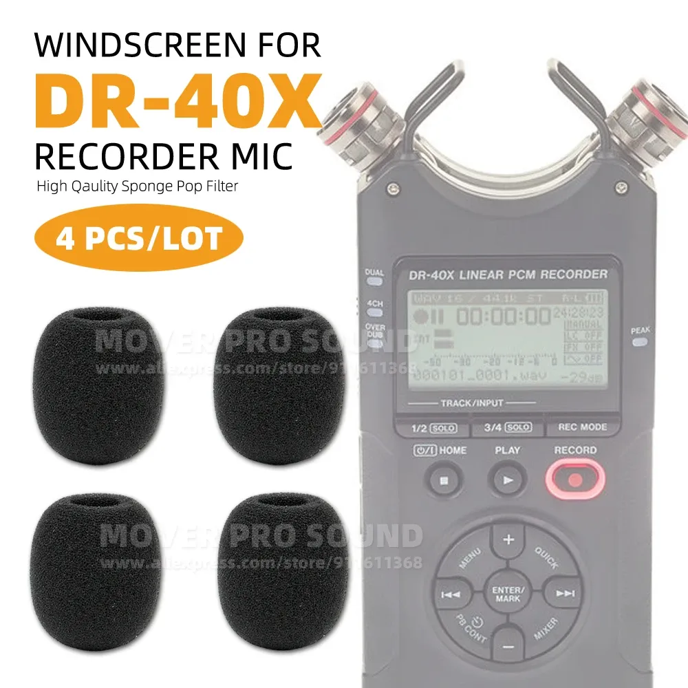 Tillbehör för Tascam DR40 DR40X DR40 DR40X DR 40 X RECORDER MICROPHONE Windcreen Foam Pop Filter Windshield Sponge MIC Windproof Cover