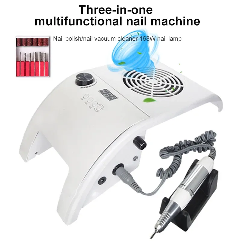 Exercícios 3in1 Máquina de perfuração de unhas multifuncionalManicure com aspirador de pó 35000rpm Arquivo de unhas elétricas Creamic Cutter Gift Set