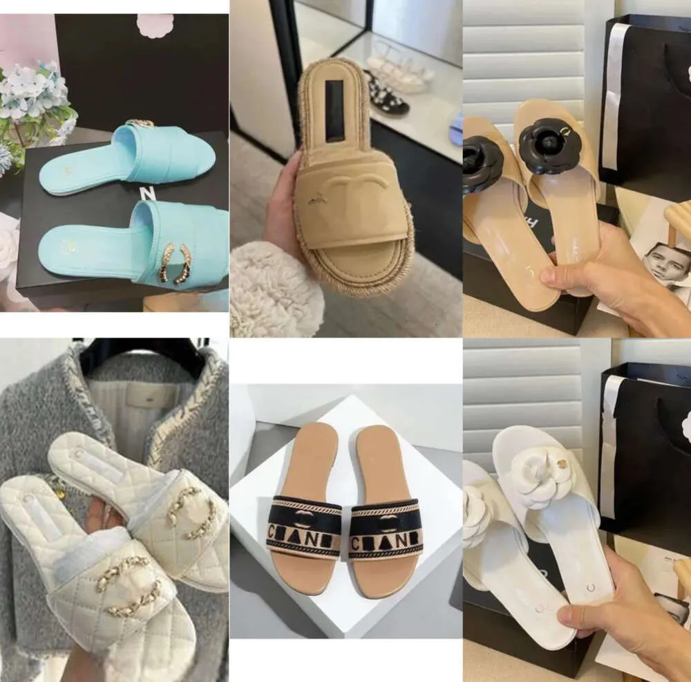 Paris neuer Luxusdesigner Womens Sandals Channel gesteppt CH Doppel Gelee Style Casual Flat Slippers Sommer Beach Slides Makkaron Sandalien Portabilität