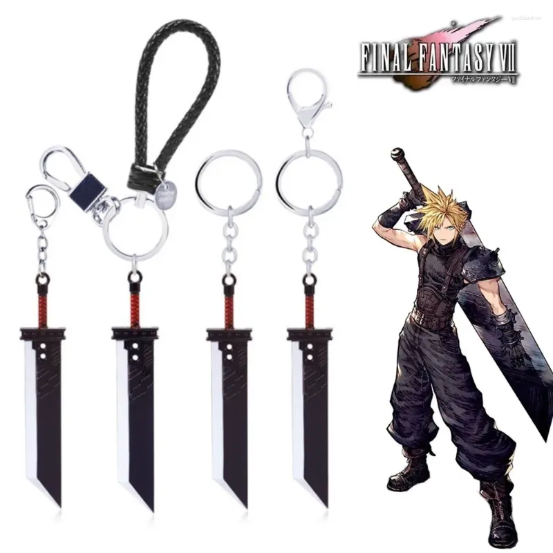 سلاسل المفاتيح Final Fantasy Remake Sword Keychain Cloud Strife Buster Keains Keyring Game Game Accessories Car Llaveros Chaveiro Gift