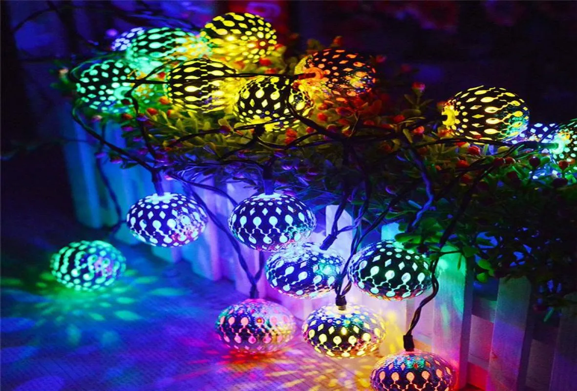 Crises 1020 LED MOROCAN BALL LIGHTS LUMILES ROMMANTIQUE LAMBRE FAIRES ROMANTIQUE LUMIÈRE PROSIBLE GARLANDE GARLANDS DE PÊCE DE NORICE 5122089