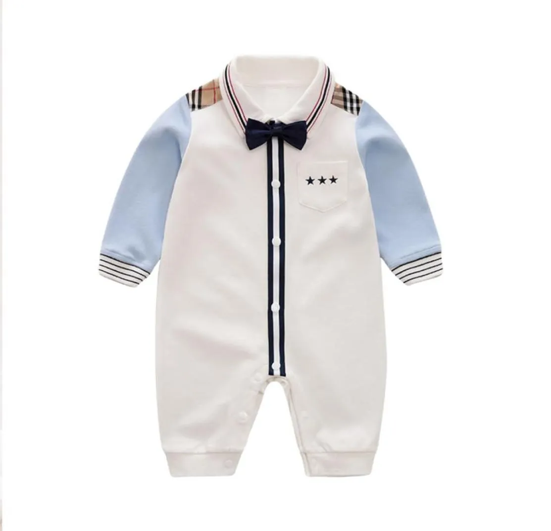 YiErYing Baby Casual Romper Boy gentleman Style Onesie for Autumn Baby Jumpsuit 100 Cotton LJ2010232796022