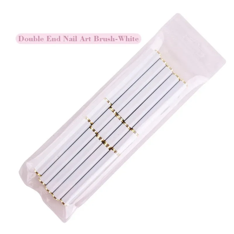 Dual-Ended Nail Brush Acrylic Nail Art Borstes Professional Gel Nail Polish Liner Flower Målning Ritning Manikyrverktyg