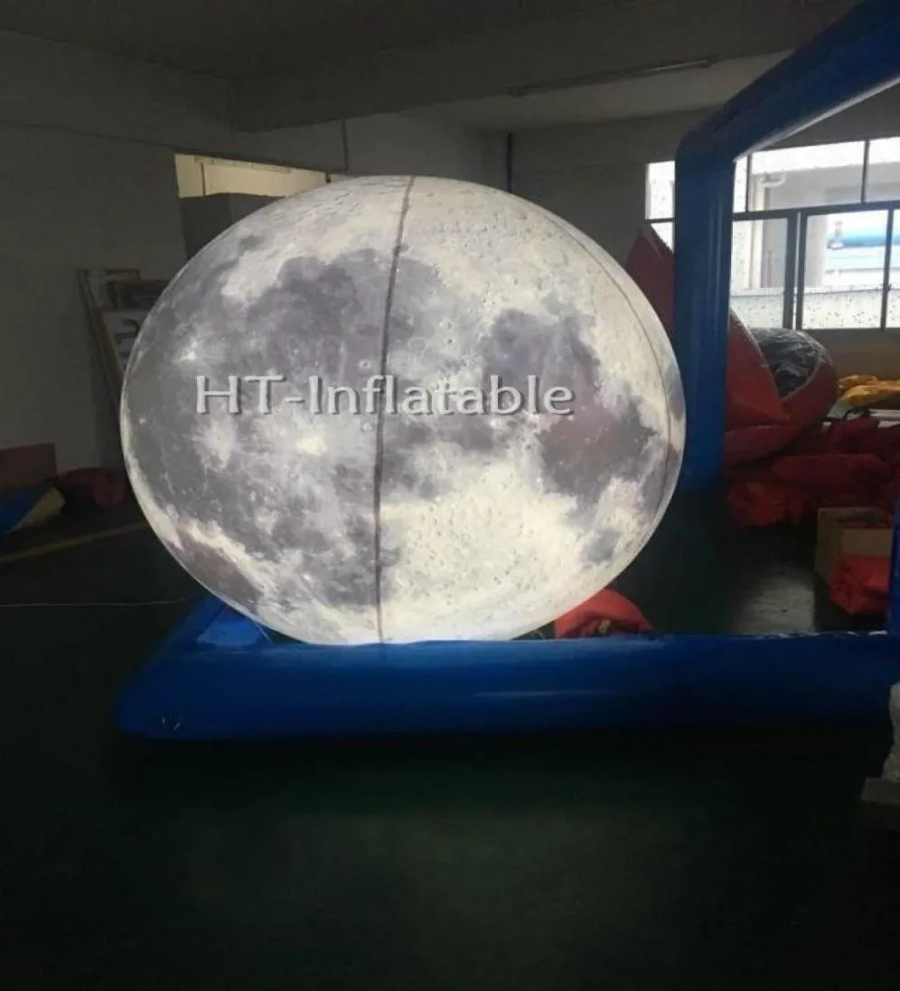 2m LED -ljus Uppblåsbar Moon Ballon för evenemangsdekoration Utställning Uppblåsbar Moon Model4583696