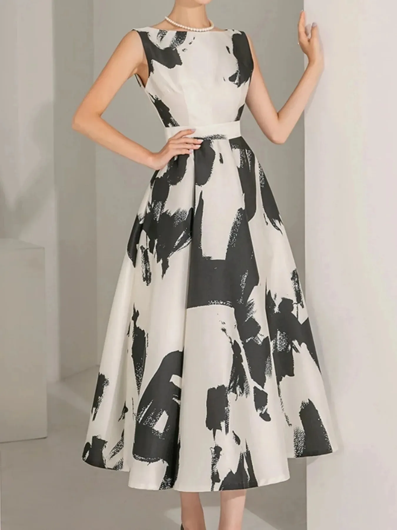 chinese dress ladies Callista Crepe A-Line Midi Dress