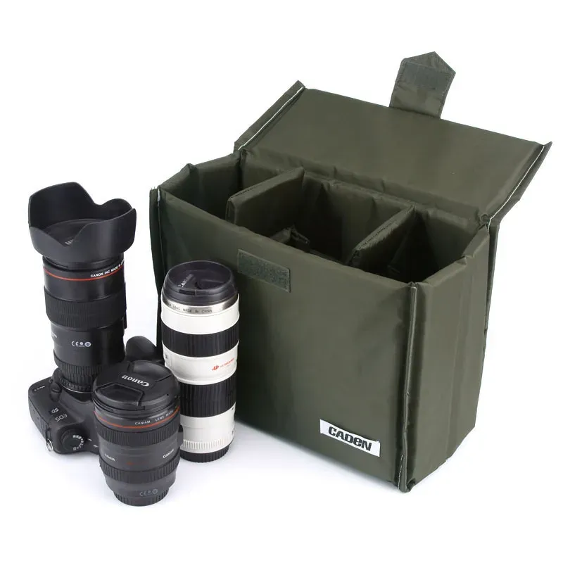 Запчасти Roadfisher Изной складной складной камеры складной пакет для защиты мешки вставки перегородки перегородки Cap Cap Fit 2 DSLR 1 объектив Canon Nikon Sony SLR