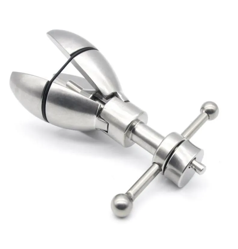 Anal Stretching open tool Adult SEX Toy Stainless Steel Anal Plug With Lock Expanding Ass Appliance Sex Toy Drop 5857524