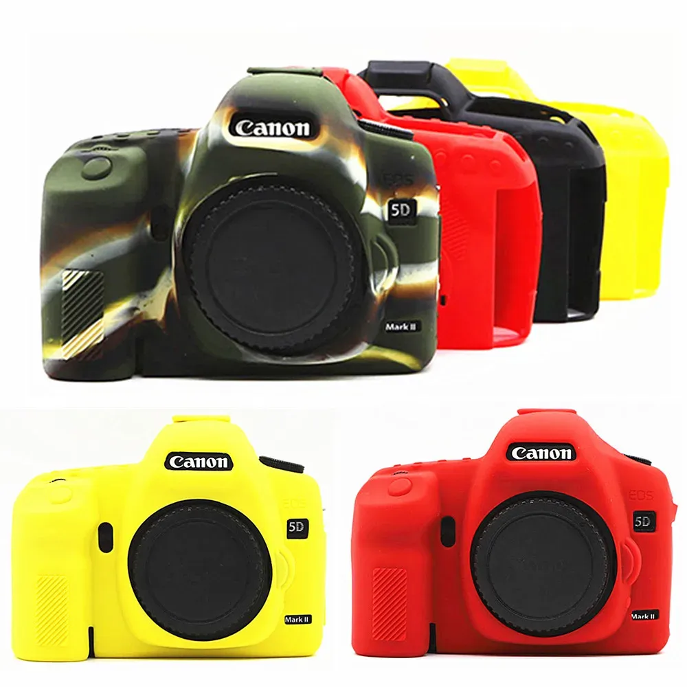 PEÇAS ARMOR SILICONE CASE CASA CAPA DE CORPO PROTETOR PARA CANON EOS 5D Mark II 2 5dii 5d2 Câmera digital DSLR Body Somente