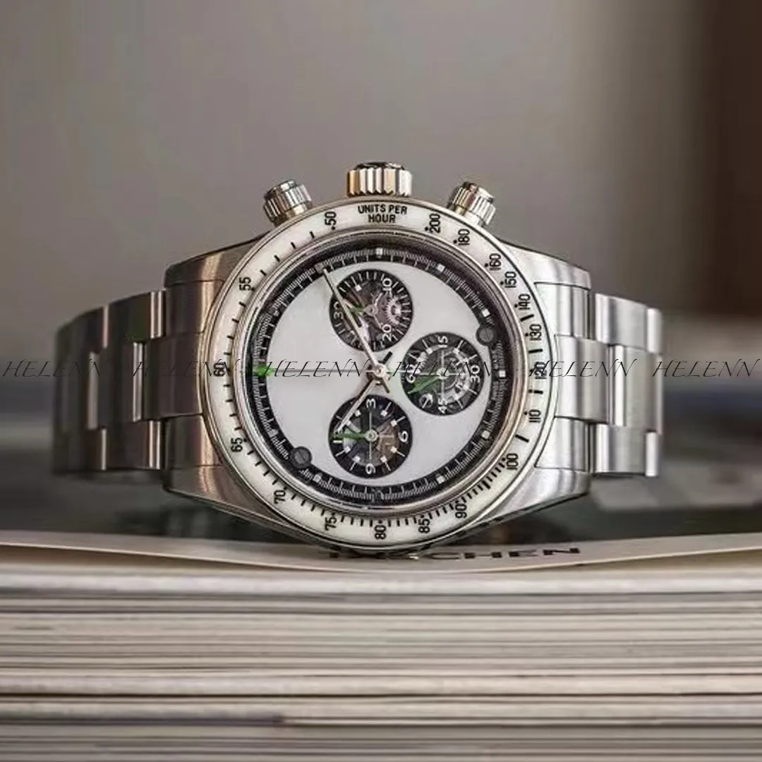 Diametro dell'orologio multifunzione 40 mm con 4130 orologi da designer di movimenti temporali integrati da uomo orologio da uomo di alta qualità orologio pulito in fabbrica