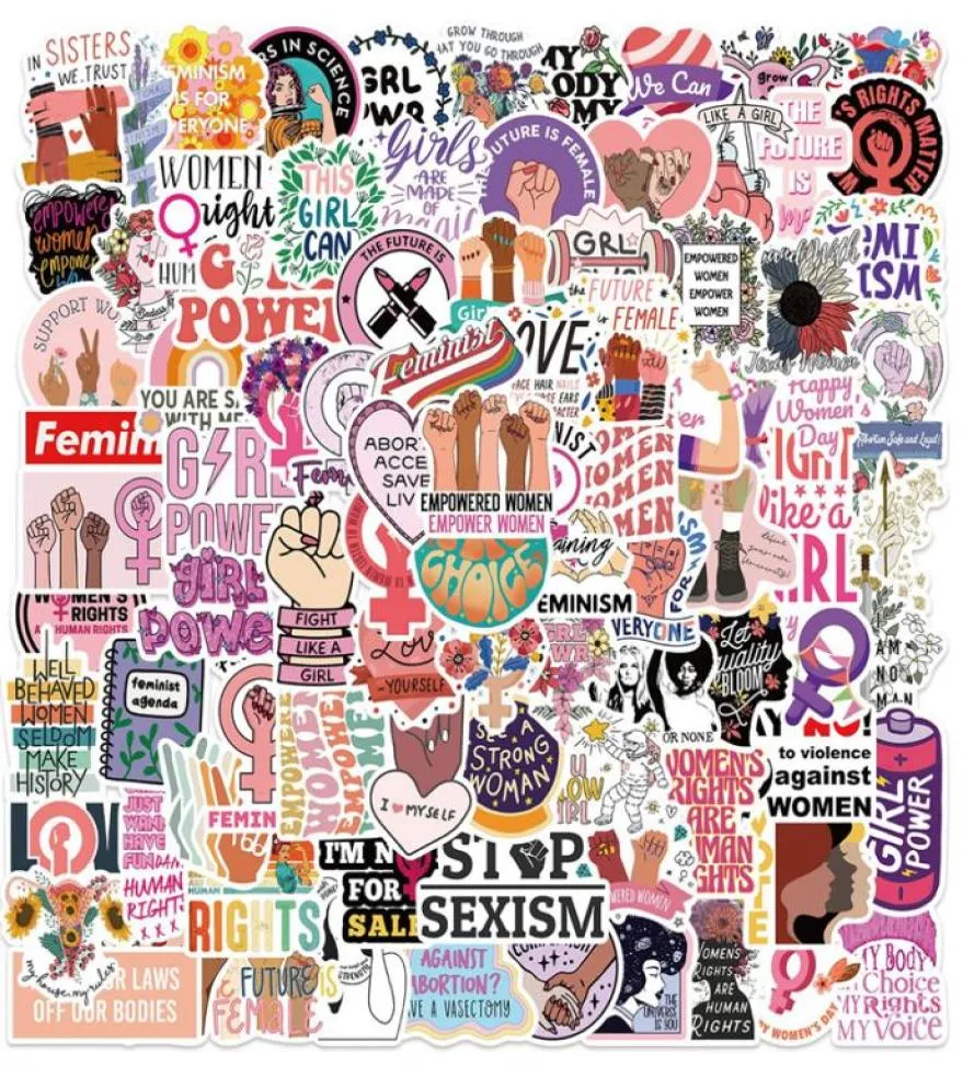 100pcs Inspirational Feminism Stickers Pack für Laptop -Skateboard -Motorrad -Aufkleber8629353
