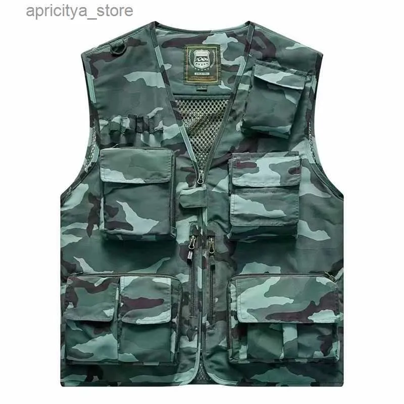 Наружные куртки с капюшонами многосалочные летние новые мужчины US Tactical Peliting Fishing Vests Мужские фотограф-фотограф сетка сетчатой грузовой рукавок