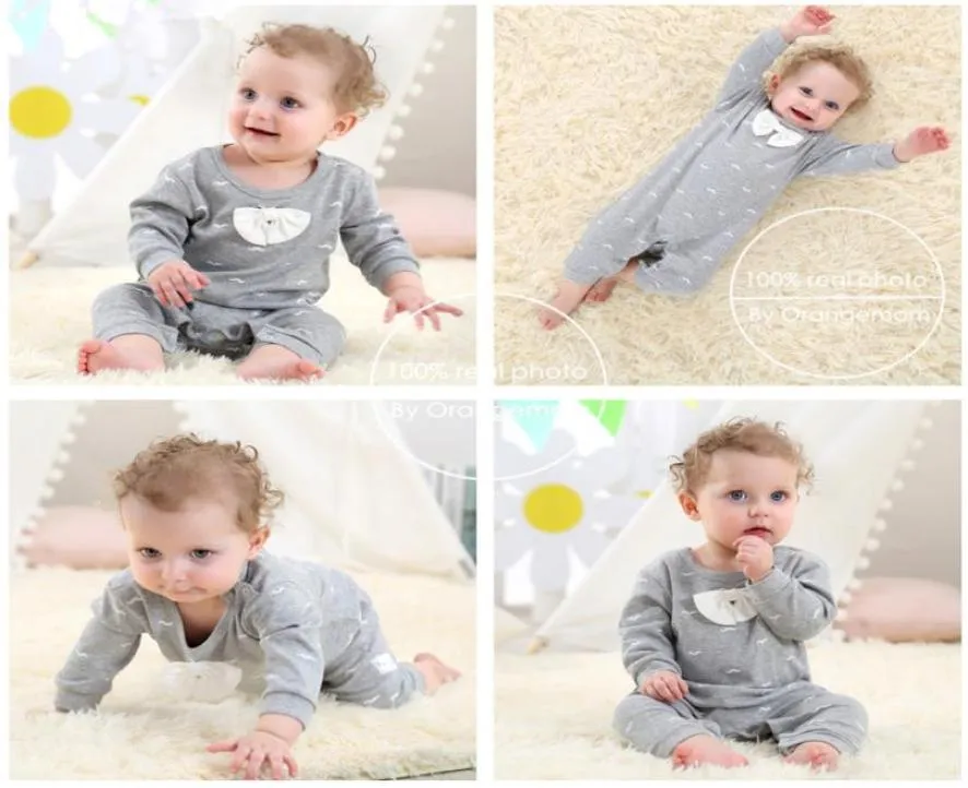 2018 Baby Boy Clothing Spring Automne Rompers Body Cost Cotton Bowknot à manches longues Baby Babies Gentleman Infantil Babies3770250