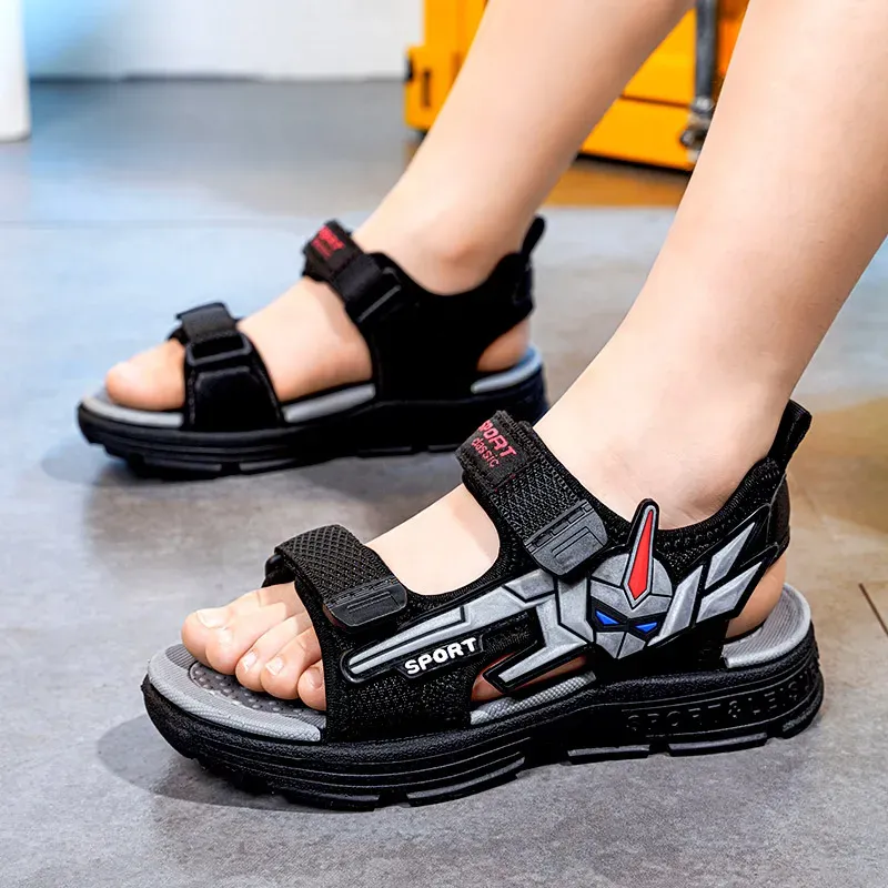 Tênis infantis sandálias para meninos sapatos de praia de verão sandalias sandalias meninas garotas de moda de moda de moda 29 ~ 39#preto/cinza/azul bbx211