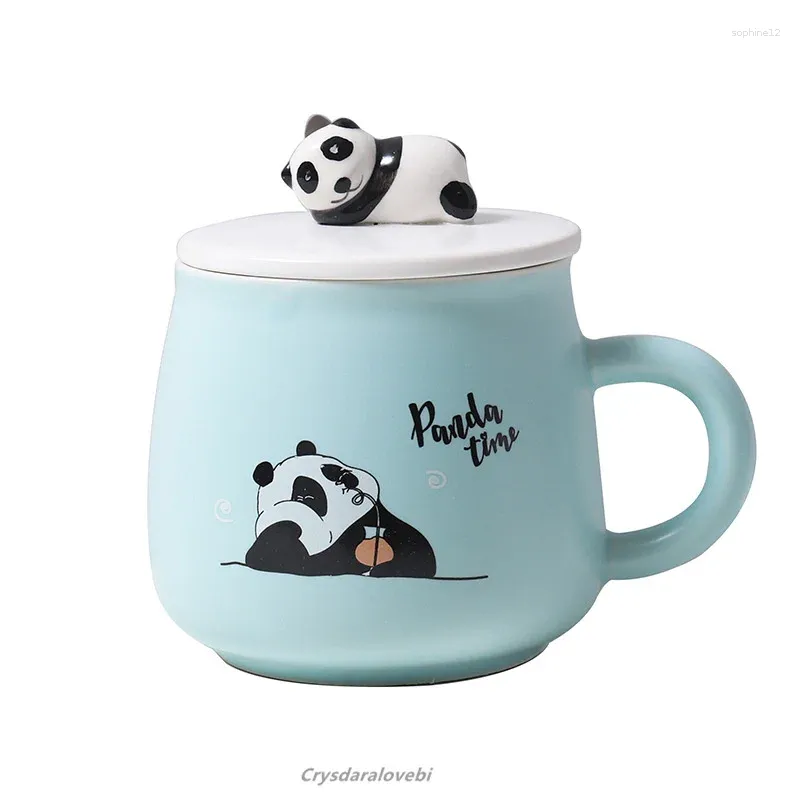 Mugs Three-dimensional Cartoon Panda Color Glazed Ceramic Cup Cute Water Literary Small Fresh Mug