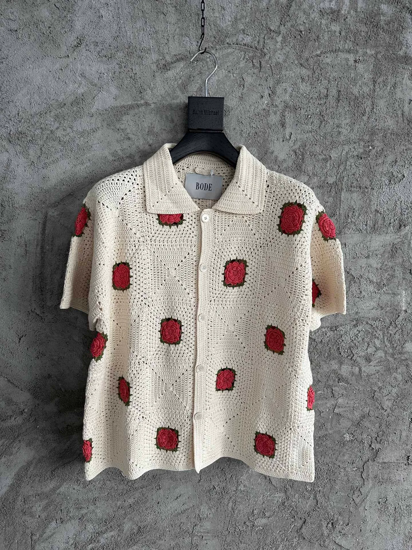 Neueste Ankunft Herrendesigner schöne gestrickte Hemden - US -Größen Shirts Oversize - Herren Beautiful Designer Button Kurzärmel Shirts