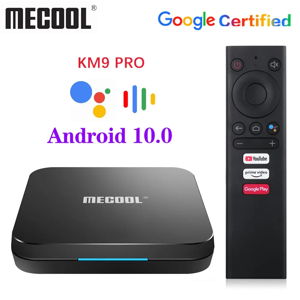 Box Mecool KM9 Pro Google Certyfikat Androidtv Android10 4GB 32GB KM2 2GB 16GB Procesor Amlogic S905x2 9,0 km3 ATV 4G 64G 4K SMART TV