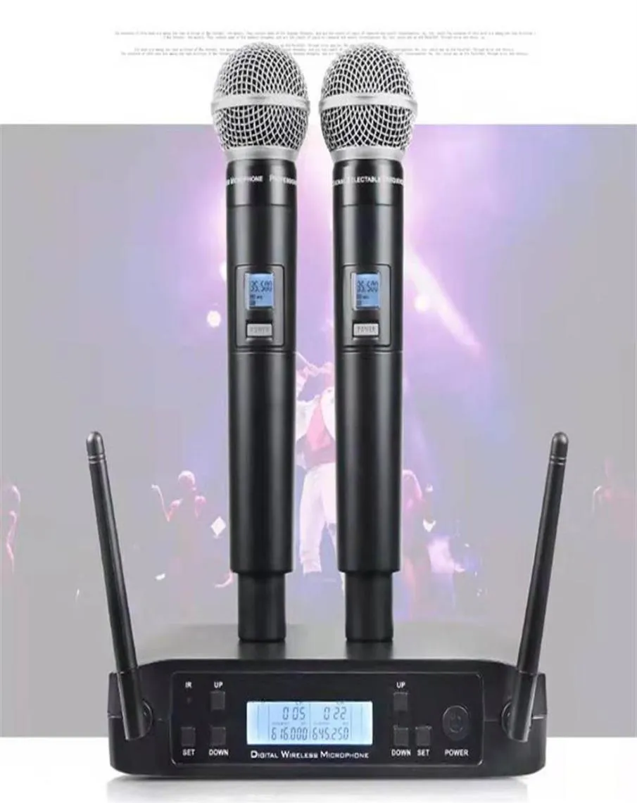 Micrófono inalámbrico GMARK GLXD4 Sistema profesional UHF MIC DYMIC Automatic Frequency 80M Party Etapa anfitriona Micrófonos463856015