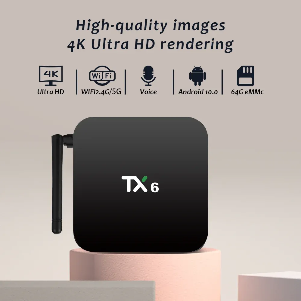 ボックスオリジナルタニックスTX6テレビボックスアンドロイド10.0 AllWinner H616 2G16G TVBox 4G 32G 64G BT 2.4G 5G WIFI 4K HDRメディアプレーヤーセットトップボックス