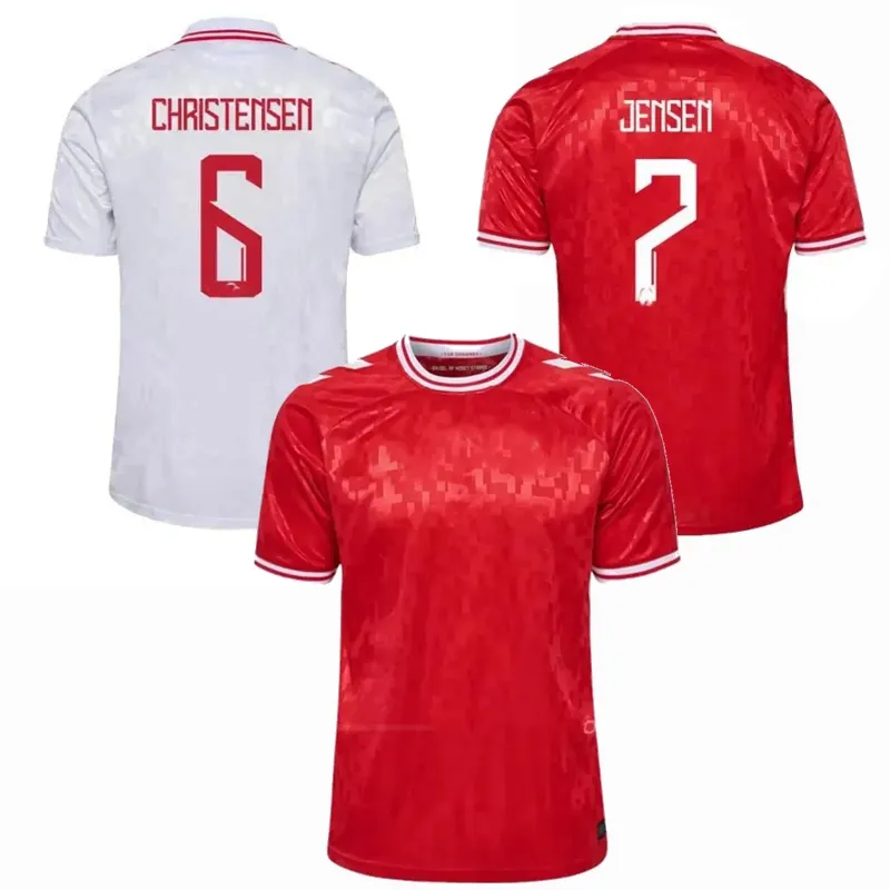 Dinamarca 2024 2025 Jerseys de futebol Eriksen Jensen Hojlund Hojbjerg Kjaer Poulsen Hjulmand Wind Andersen Kristiansen Maehle 24 25 camisa de futebol da equipe nacional